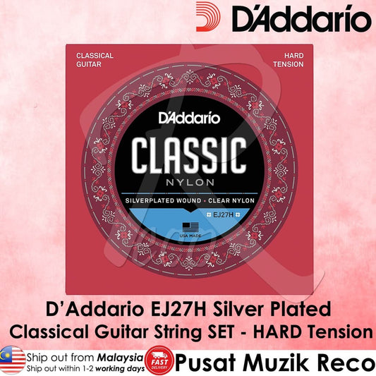 *D'Addario EJ27H Nylon Classical Strings, Hard Tension - Reco Music Malaysia