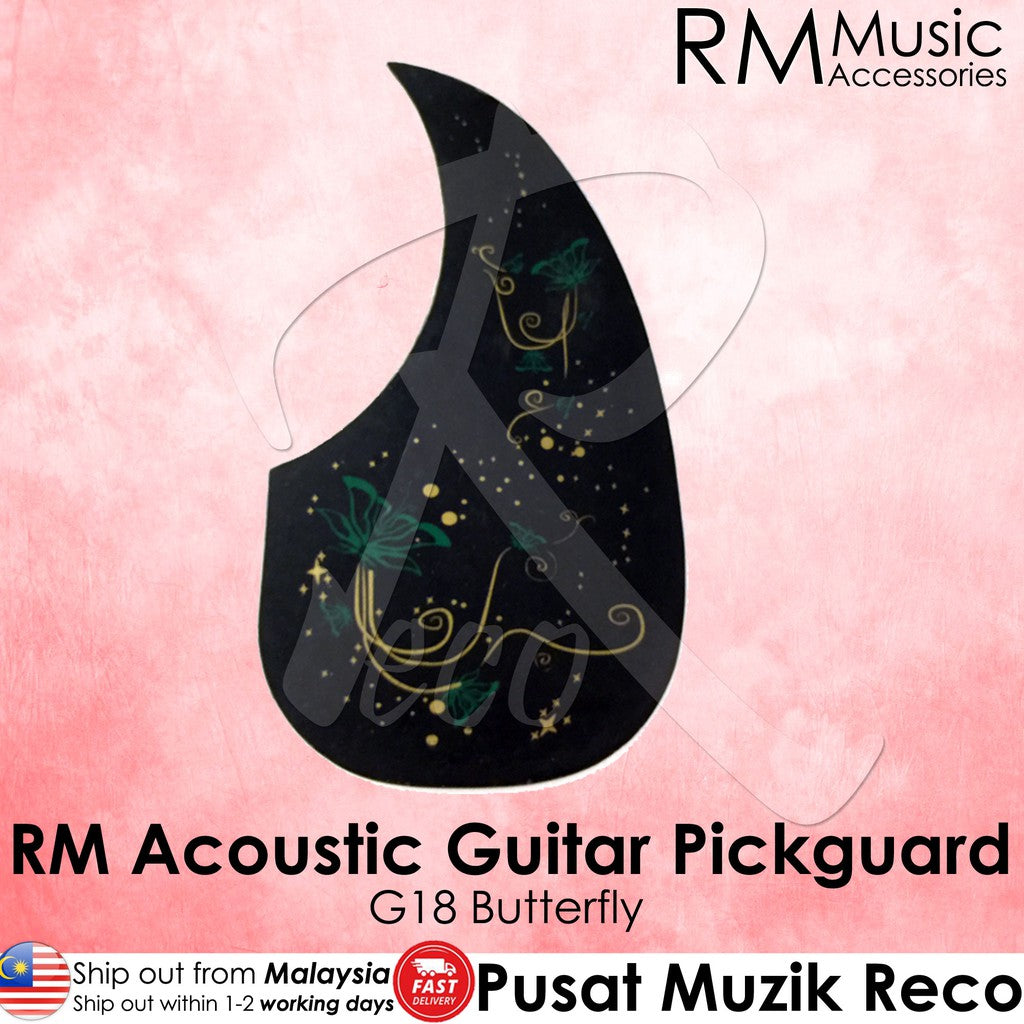 RM G18 Acoustic Guitar Pickguard, Butterfly - Reco Music Malaysia