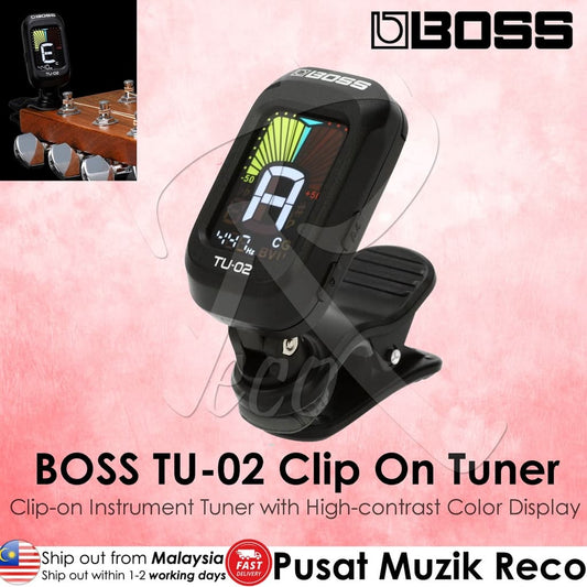 *Boss TU-02 Clip-On Chromatic Tuner - Reco Music Malaysia