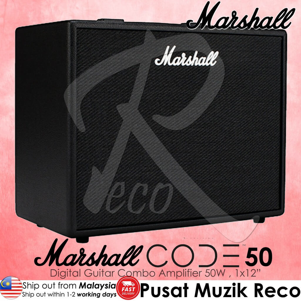 *Marshall Code 50 50W 1X12" Guitar Combo Amplifier - Reco Music Malaysia