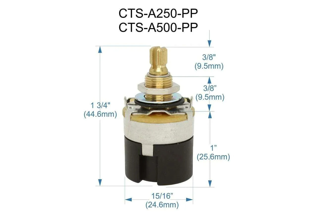 Allparts EP-5586-000 Premium CTS 500K Push-Pull Split Shaft Audio Potentiometer Guitar Push Pull Pots