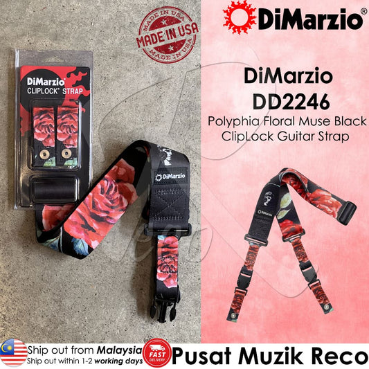 DiMarzio DD2246 Polyphia Cliplock, Rose On Black Design - Reco Music Malaysia