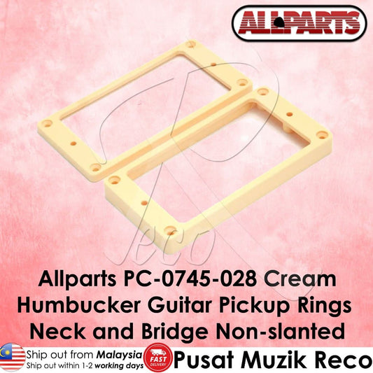 *Allparts PC-0745-028 Cream Humbucking Guitar Pickup Rings, Non-Slanted - Reco Music Malaysia