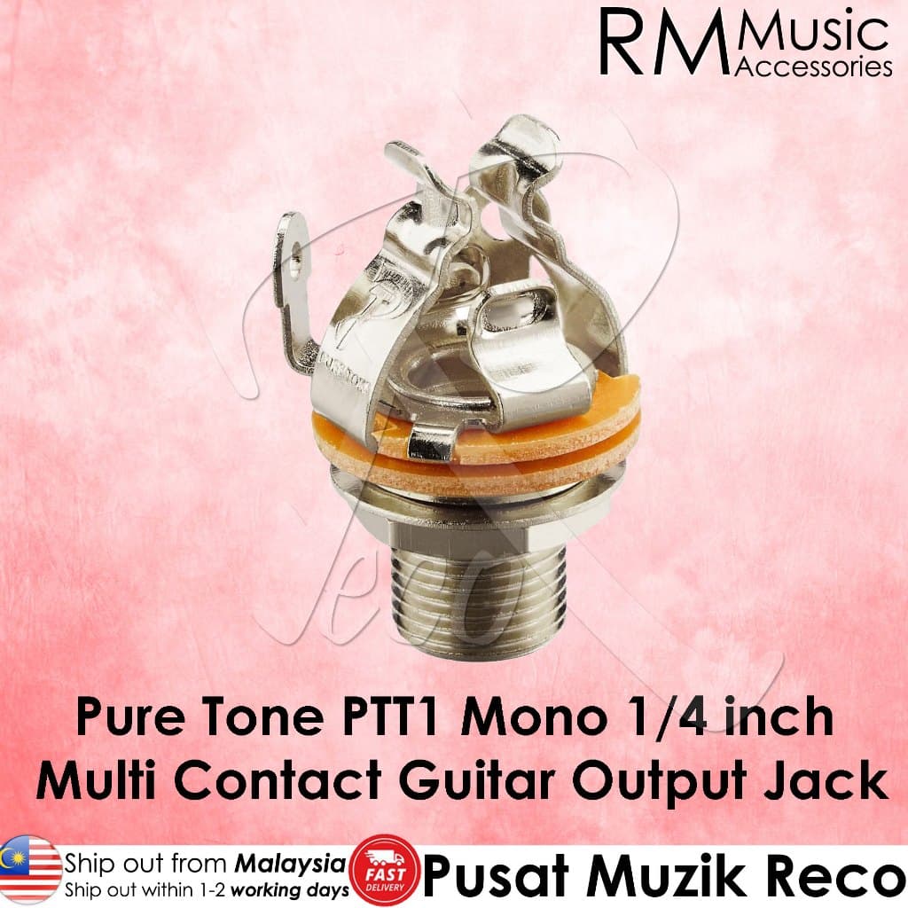 *Pure Tone PTT1 Mono Multi-Contact 1/4″ Output Jack, Nickel - Reco Music Malaysia