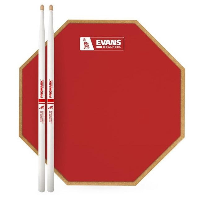 Evans RF12G-RED Limited Edition Barney Beats 12in RealFeel Drum Practice Pad - Reco Music Malaysia