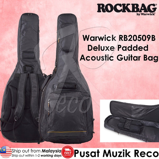 Warwick RB20509B Deluxe Padded Acoustic Guitar Bag - Reco Music Malaysia