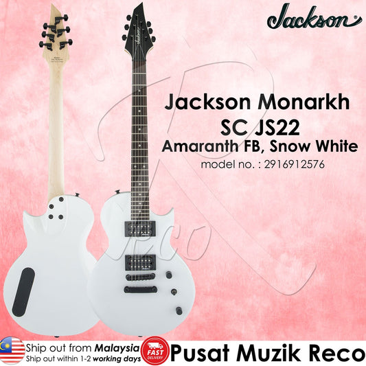 Jackson 2916912576 JS Series Monarkh SC JS22 Electric Guitar, Amaranth Fingerboard, Snow White - Reco Music Malaysia