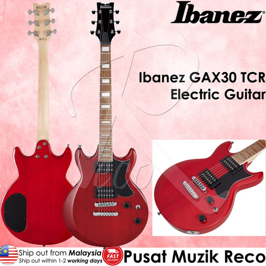 Ibanez GAX30 TCR Electric Guitar HH Pickup Solid Basswood Body Jatoba Fretboard, Transparent Cherry (GAX-30 GAX30-TCR) - Reco Music Malaysia