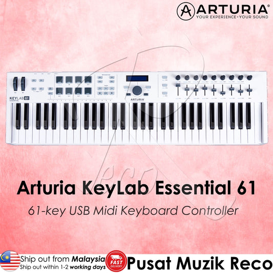 Arturia KeyLab Essential 61 61 key USB Midi White Keyboard Controller - Reco Music Malaysia