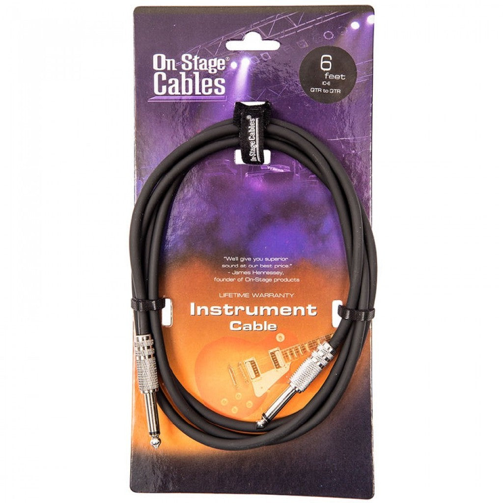 On Stage OSS IC-6 Instrument Guitar Cable 6ft (QTR-QTR) - Reco Music Malaysia