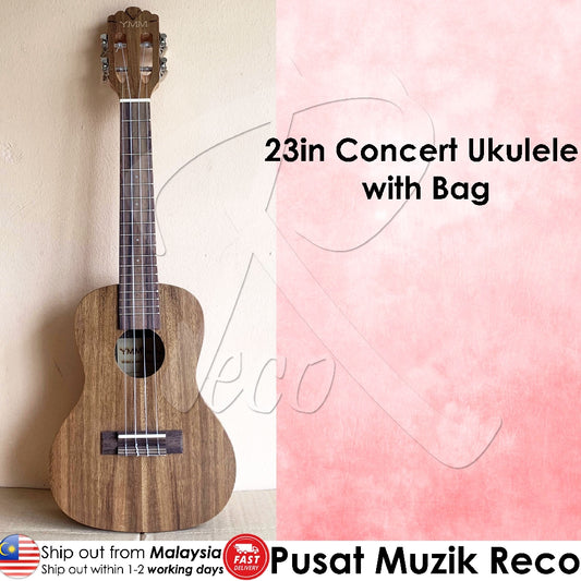  RM 23in Koa Concert Ukulele with Bag - Reco Music Malaysia