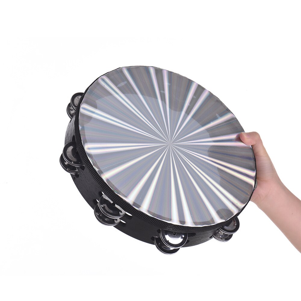 RM 10 Inch Wooden Radiant Tambourine with Skin Double Row Jingles | Reco Music Malaysia
