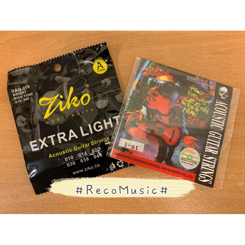 Ziko Acoustic Guitar String 1048 Extra Light with Extra 1st E String - Reco Music Malaysia