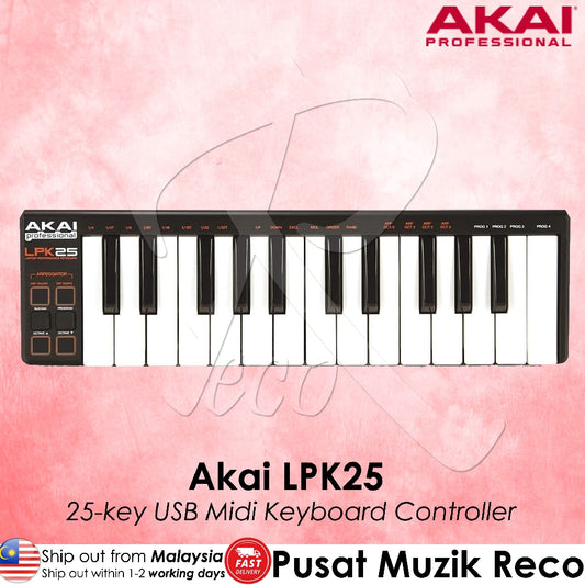 Akai LPK25 25-key Professional USB Midi Keyboard Controller - Reco Music Malaysia