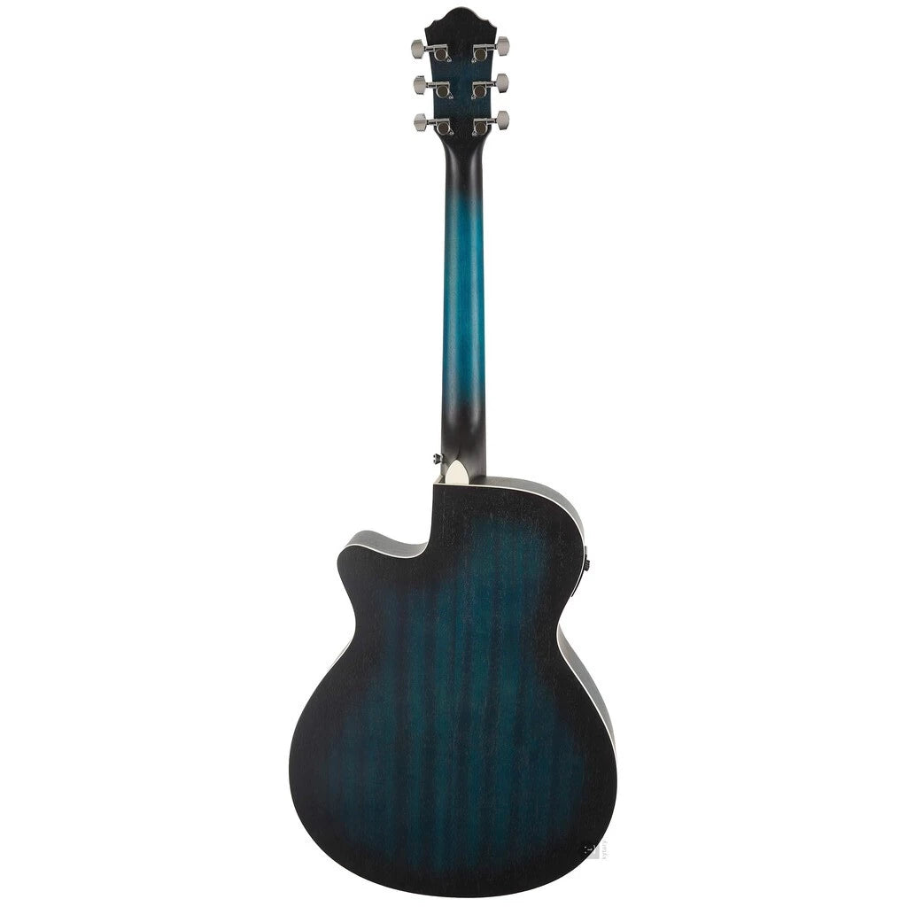 Ibanez AEG7 TBO Transparent Blue Sunburst Open Pore Slim Body Semi Acoustic Guitar Acoustic-Electric Guitar - Reco Music Malaysia