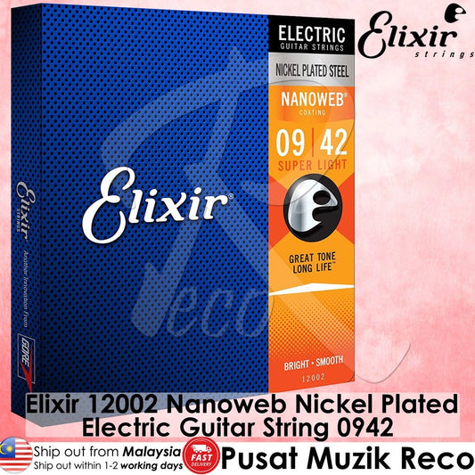 Elixir 12002 Nanoweb Coated Electric Guitar String | Reco Music Malaysia