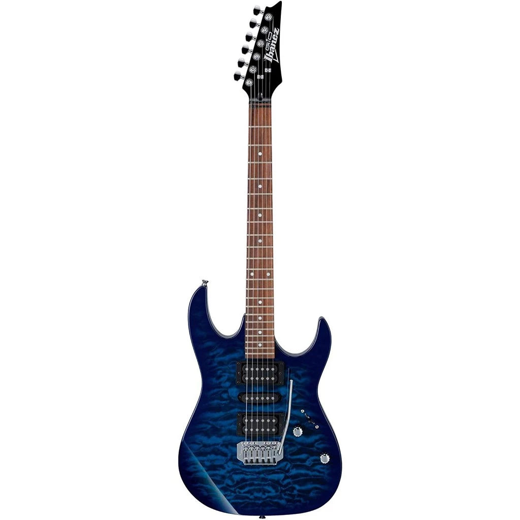 Ibanez GIO GRX70QA TBB Transparent Blue Burst Electric Guitar With Tremolo - Reco Music Malaysia
