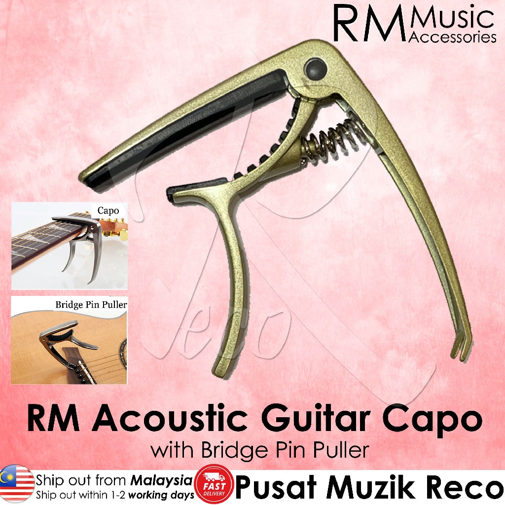 RM GC50 Alloy Guitar Capo with Bridge Pin Puller - Reco Music Malaysia