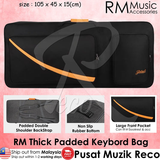 RM 61 Keys Thick Padded Keyboard Bag Double Shoulder Back Strap - Reco Music Malaysia