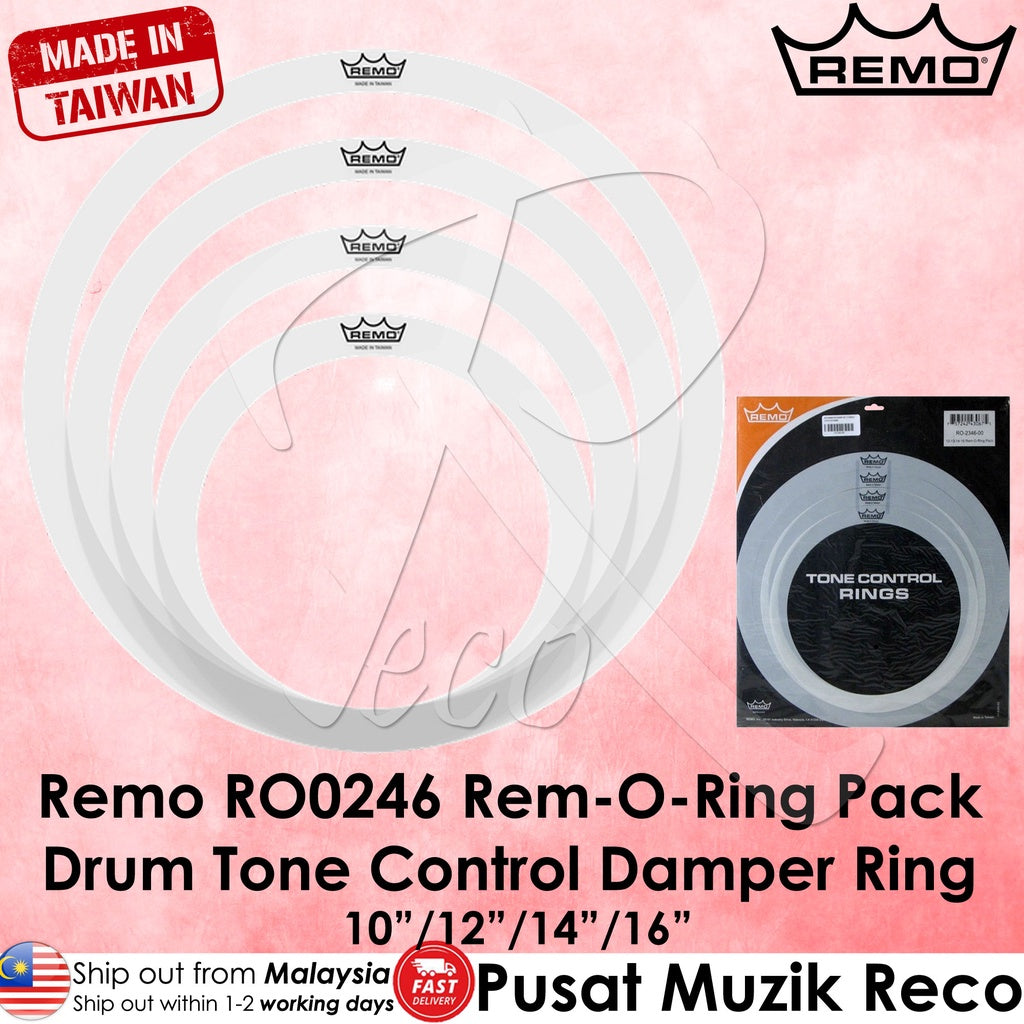Remo RO-0246-00 Drum Ring Mute SET Drum Tone Control Ring 10"12"14"16 - Reco Music Malaysia