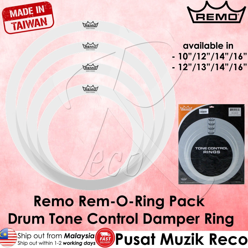 Remo RO-0246-00 Drum Ring Mute SET Drum Tone Control Ring 10"12"14"16 - Reco Music Malaysia
