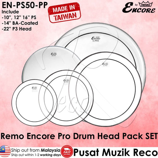 *Remo EN-PS50-PP Drum Head Set Pro Pack 10" 12" 14" 16" 22" - Reco Music Malaysia