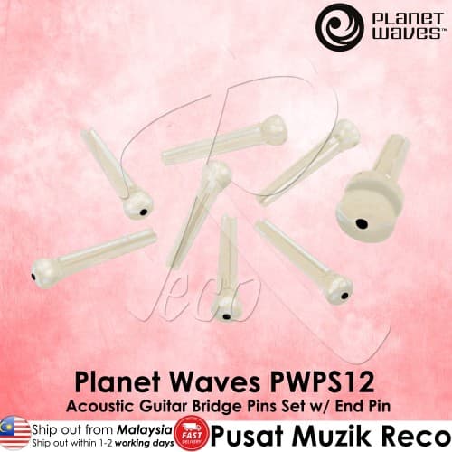 *D'Addario Planet Waves PWPS12 Plastic Bridge Pins - Reco Music Malaysia