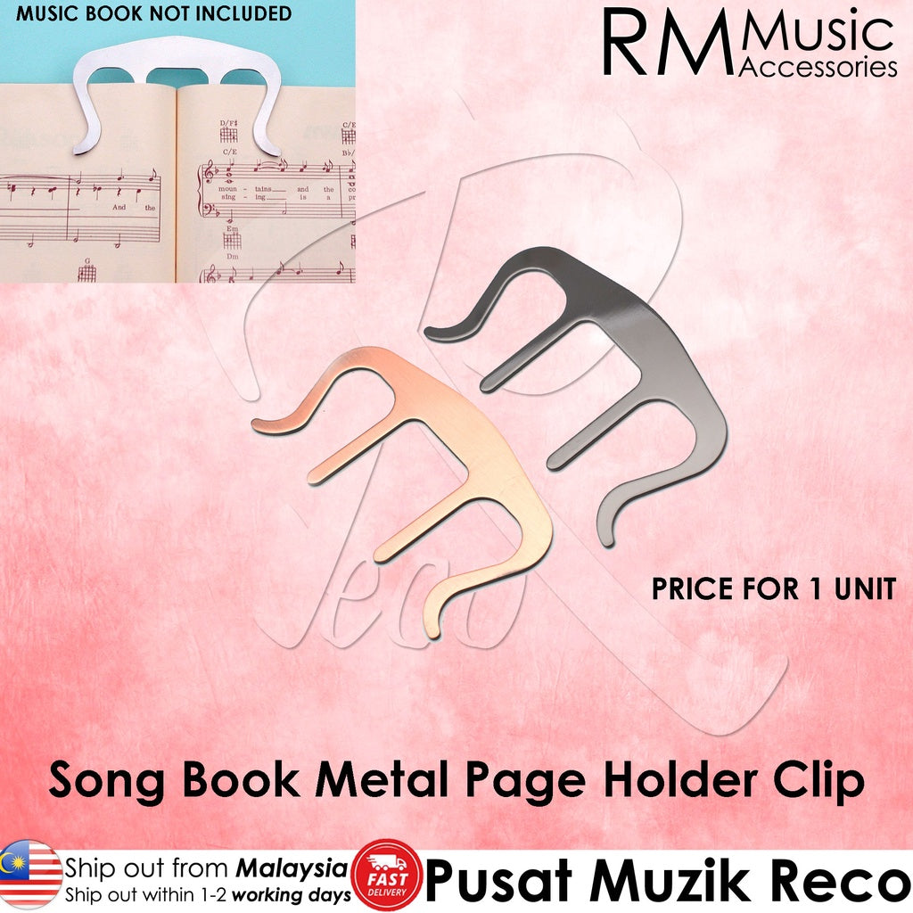 RM Metal Page Holder Clip Song Book Page Holder Clip Music Note Clip Music Book Clip - Reco Music Malaysia