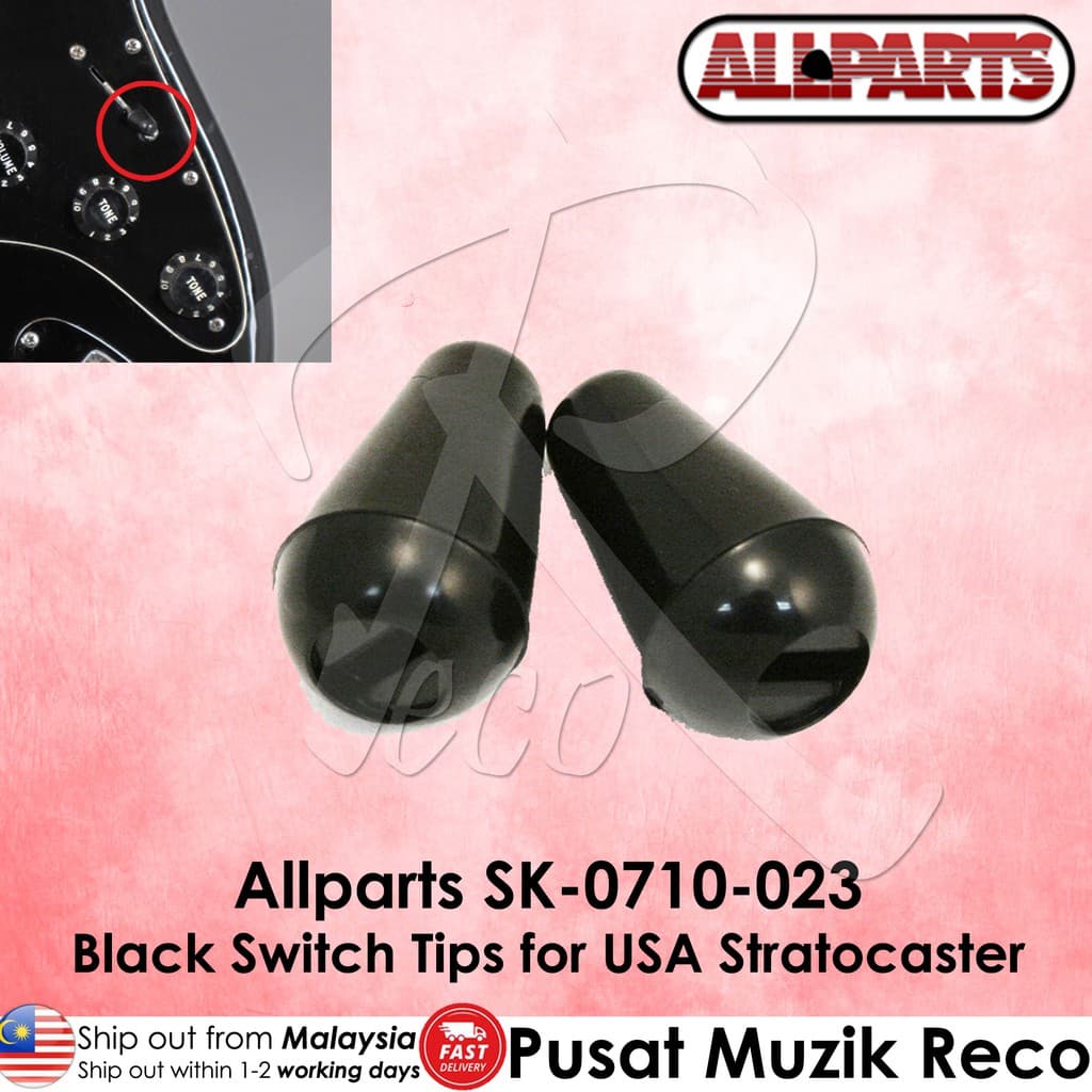 *Allparts SK-0710-023 Switch Tips For USA Stratocaster, Black - Reco Music Malaysia