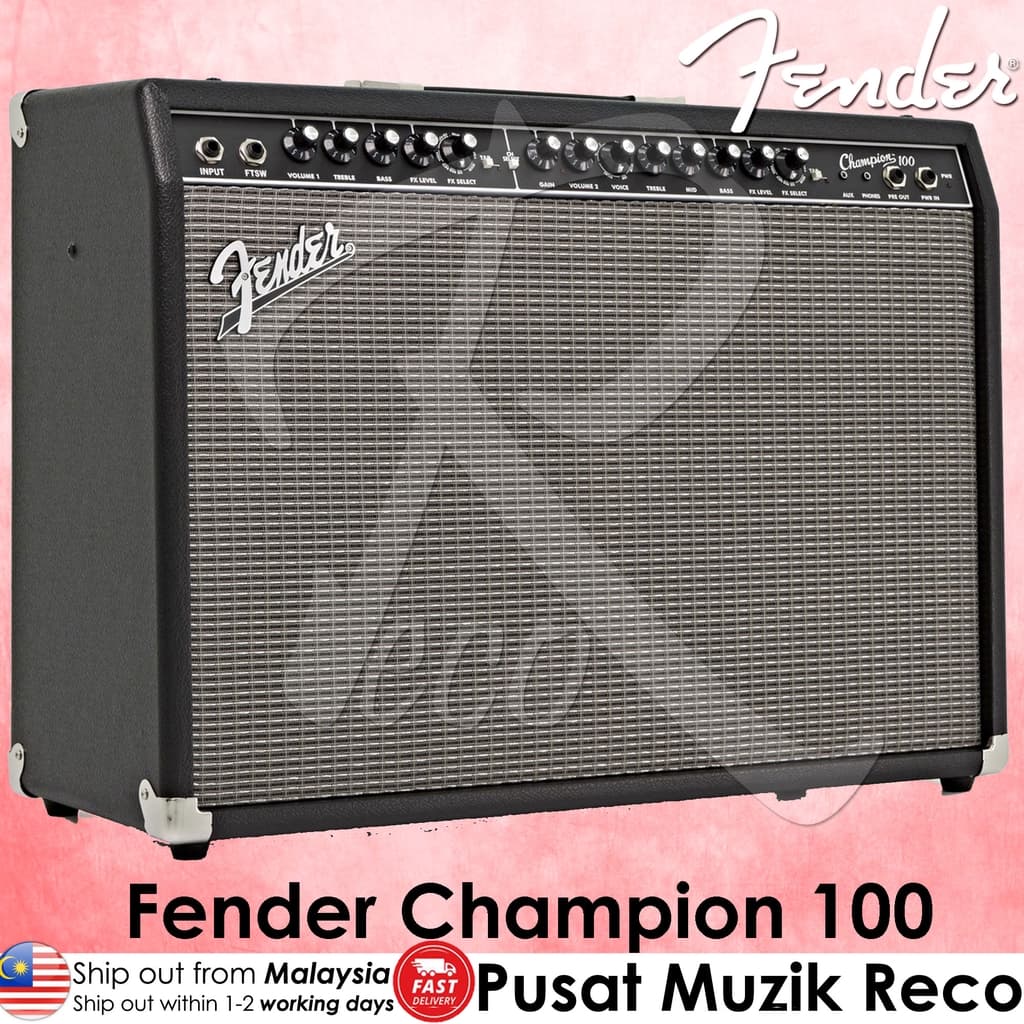 *Fender 2330400000 Champion 100 2x12" 100 watt Combo Amplifier - Reco Music Malaysia