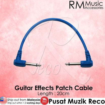 RM 6 Inch Colorful Patch Cable Right Angle L Mono Plug For Electric Guitar Effect Pedal - Reco Music Malaysia