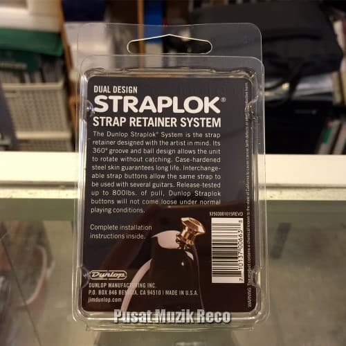 Jim Dunlop SLS1033BK Straplok Dual Design Strap Retainer System, Black Oxide - Reco Music Malaysia