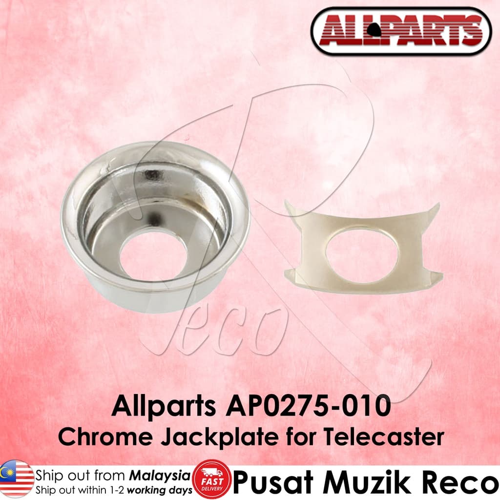 *Allparts AP0275-010 Electric Guitar Chrome Input Cup Jackplate for Telecaster - Reco Music Malaysia