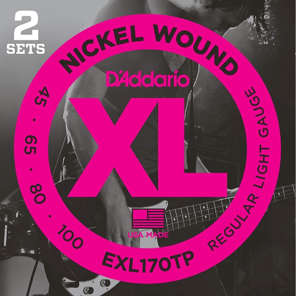 *D'Addario EXL170TP Nickel Wound Bass Guitar Strings, Light - Reco Music Malaysia