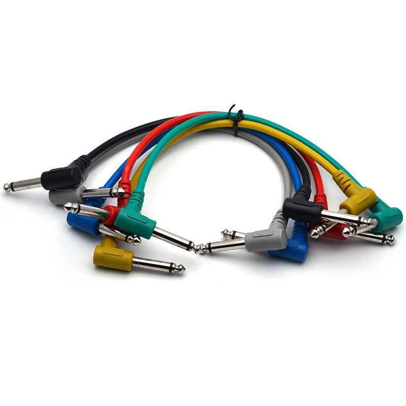 RM 6 Inch Colorful Patch Cable Right Angle L Mono Plug For Electric Guitar Effect Pedal - Reco Music Malaysia