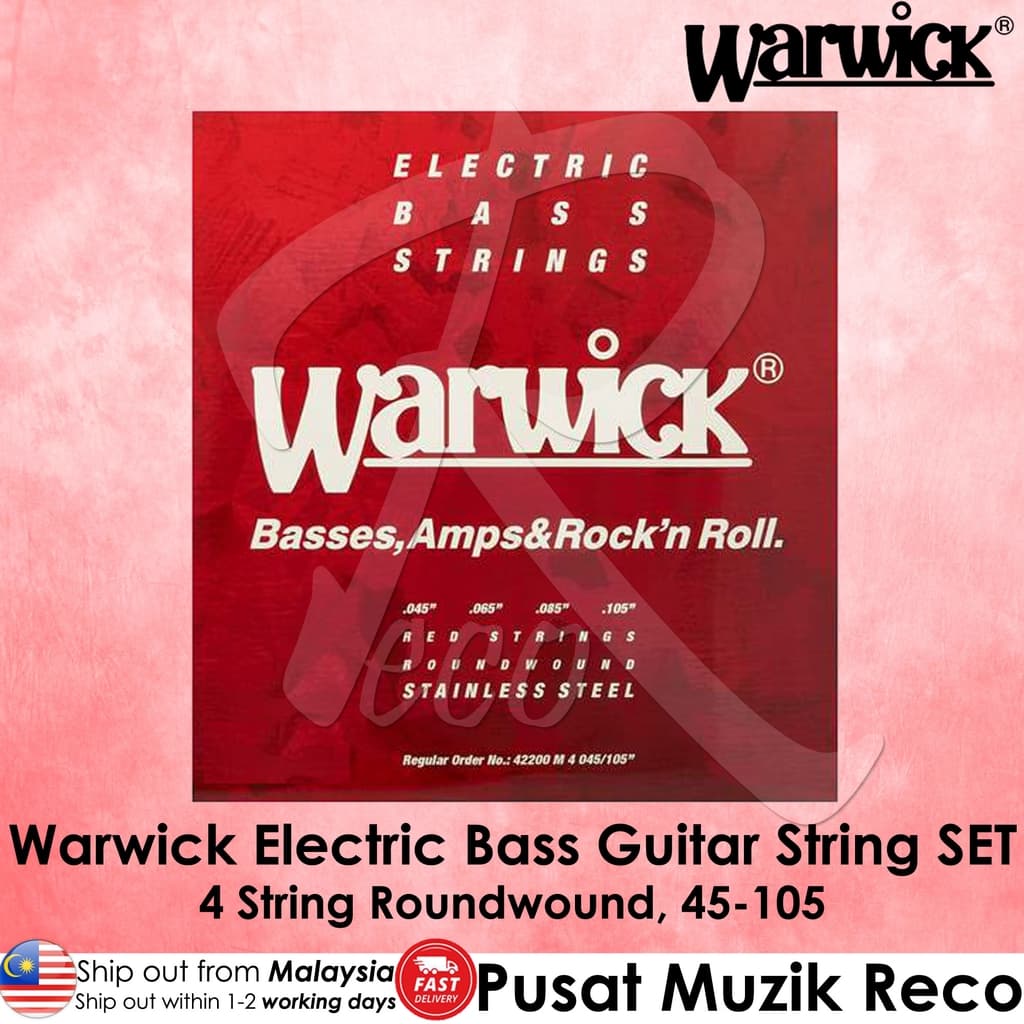 *Warwick Red Label 42200M 4-String Electric Bass Guitar Strings - Reco Music Malaysia 