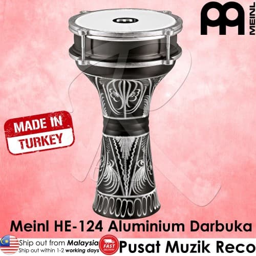 *Meinl HE-124 8 x 14 1/2 Inch Darbuka Hand Engraved Aluminum - Reco Music Malaysia