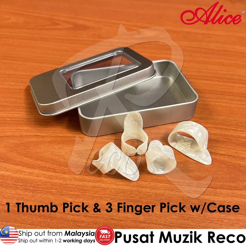 Alice Celluloid Guitar Thumb Pick Finger Pick Set - Reco Music Malaysia