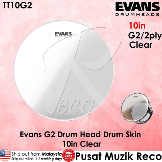 *Evans TT10G2 Genera G2 10" Clear Tom Drum Head - Reco Music Malaysia