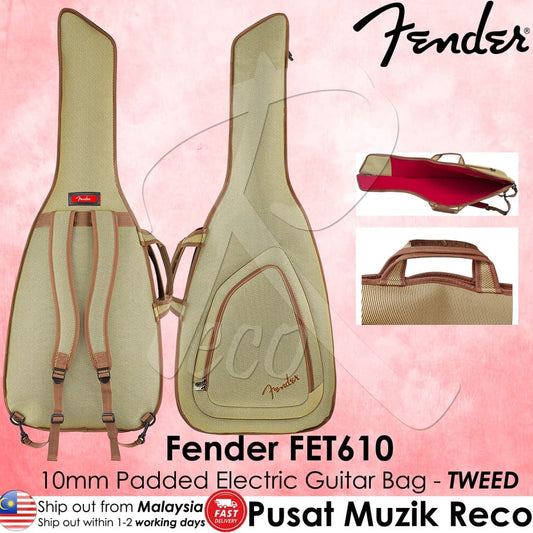 *Fender 0991512255 FET-610 Electric Guitar Gig Bag, TWEED - Reco Music Malaysia