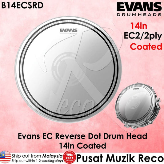 *Evans B14ECSRD EC Reversed Dot Coated 14" Snare Drumhead - Reco Music Malaysia