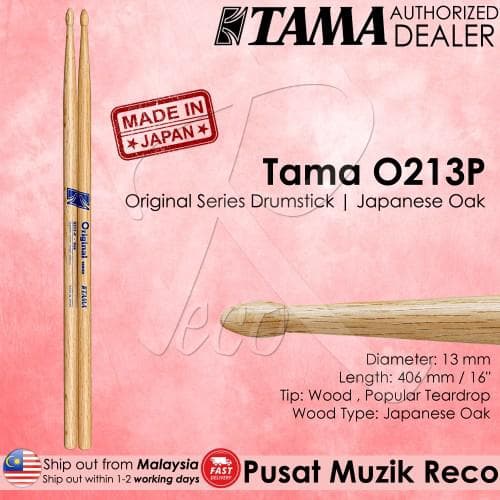 *Tama O213P 7A Drumstick Original Series Japanese Oak - Reco Music Malaysia