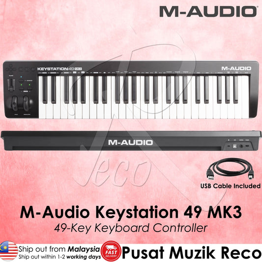 M-Audio Keystation 49 MK3 49 Full-sized Key USB MIDI Keyboard Controller - Reco Music Malaysia