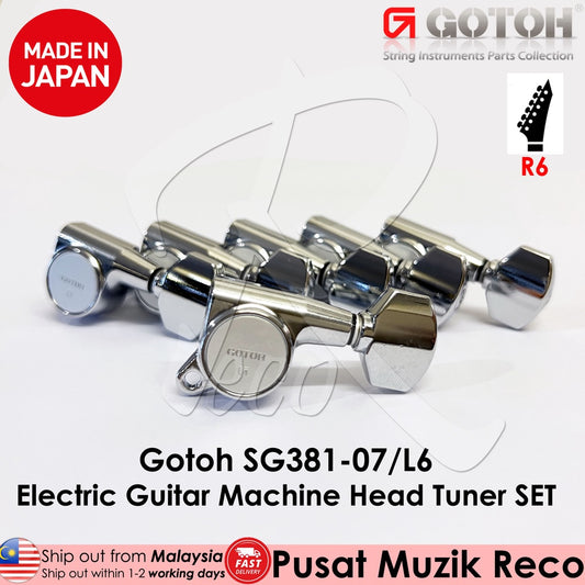 Gotoh SG381-07 C Electric Guitar Machine Head SET Tuners 6 in Line Chrome - Reco Music Malaysia