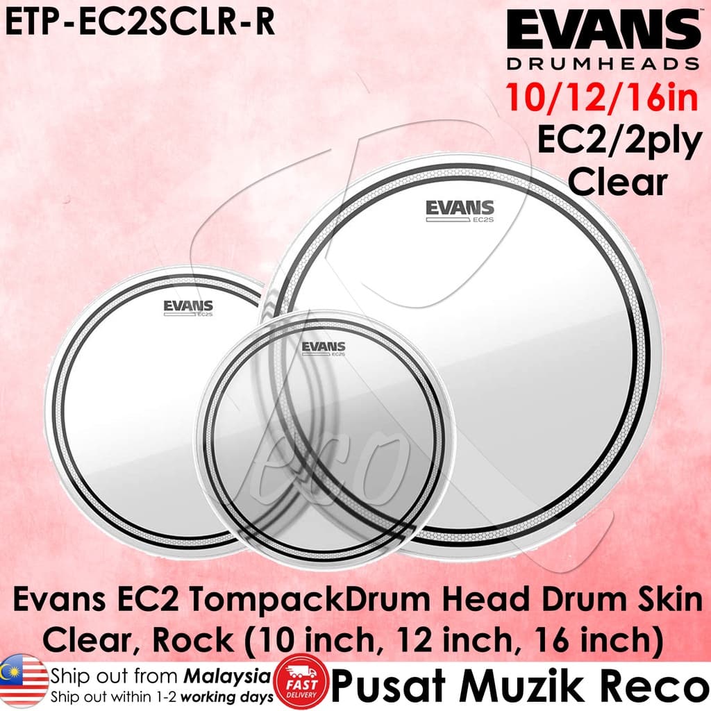 *Evans ETP-EC2SCLR-R EC2 Tompack 10in 12in 16in Rock Pack - Reco Music Malaysia