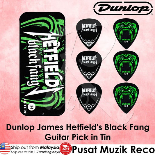 Jim Dunlop PH112T.94 James Hetfield's Black Fang 0.94mm Guitar Pick in Tin - Reco Music Malaysia