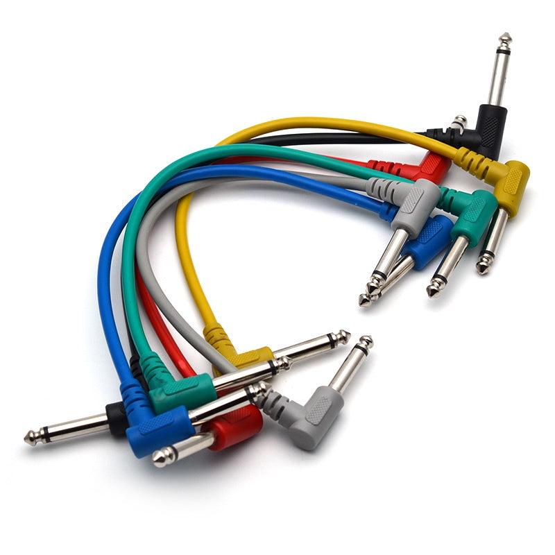 RM 6 Inch Colorful Patch Cable Right Angle L Mono Plug For Electric Guitar Effect Pedal - Reco Music Malaysia
