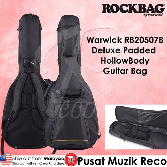 *Warwick RB20507B Deluxe Hollowbody Guitar Bag, Black - Reco Music Malaysia