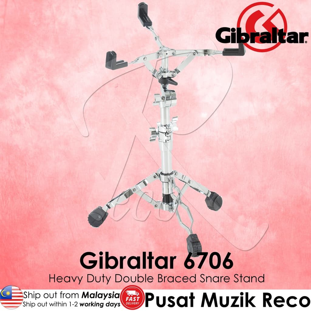 *Gibraltar 6706 6000 Series Double Braced Snare Drum Stand - Reco Music Malaysia