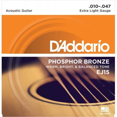 *D'Addario EJ15 Phosphor Bronze Acoustic Guitar Strings, Extra Light - Reco Music Malaysia